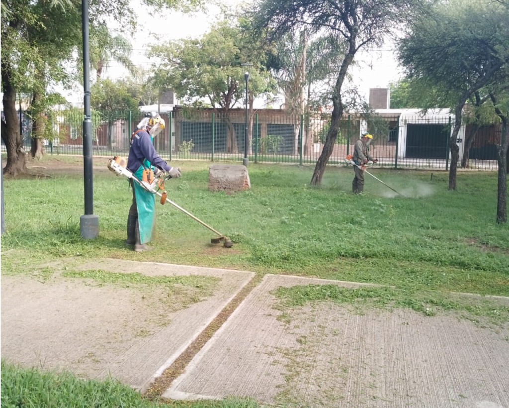 Se intensifica el recorte de malezas en espacios verdes